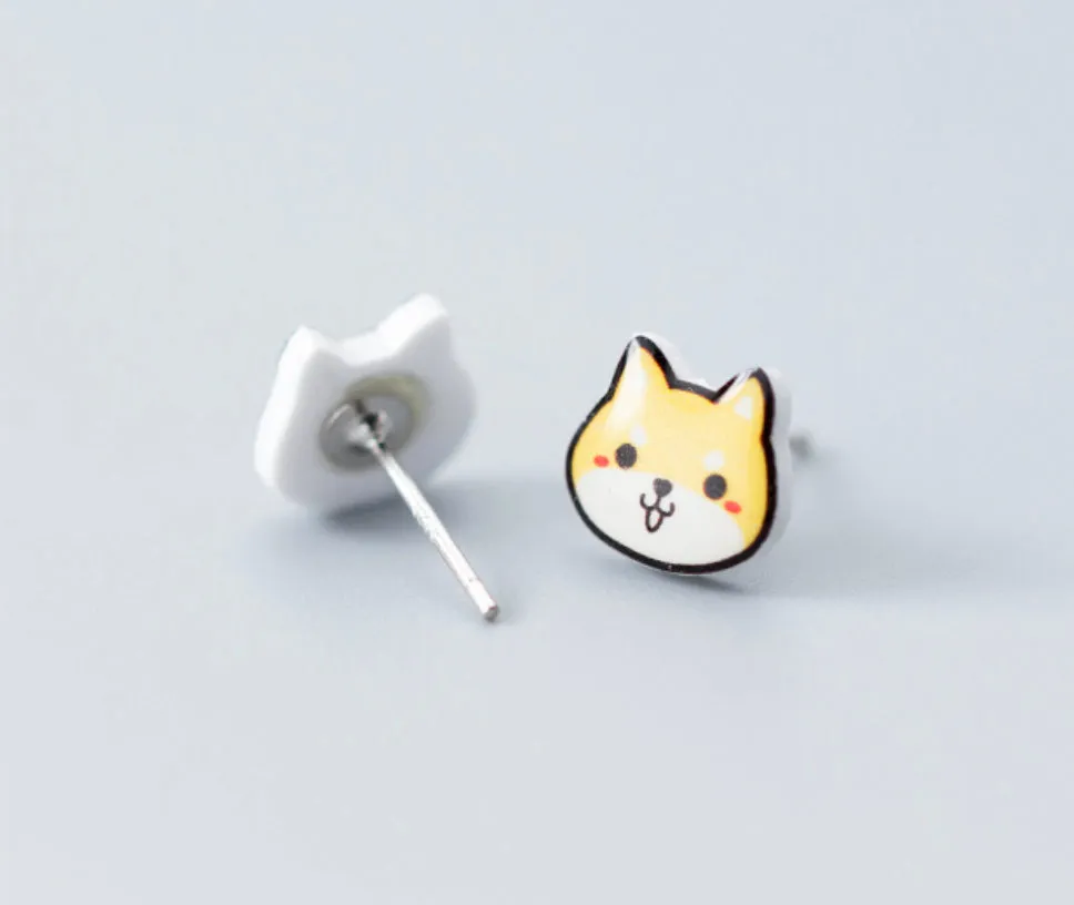 Cute Yellow Kitty Stud Earrings - SS062