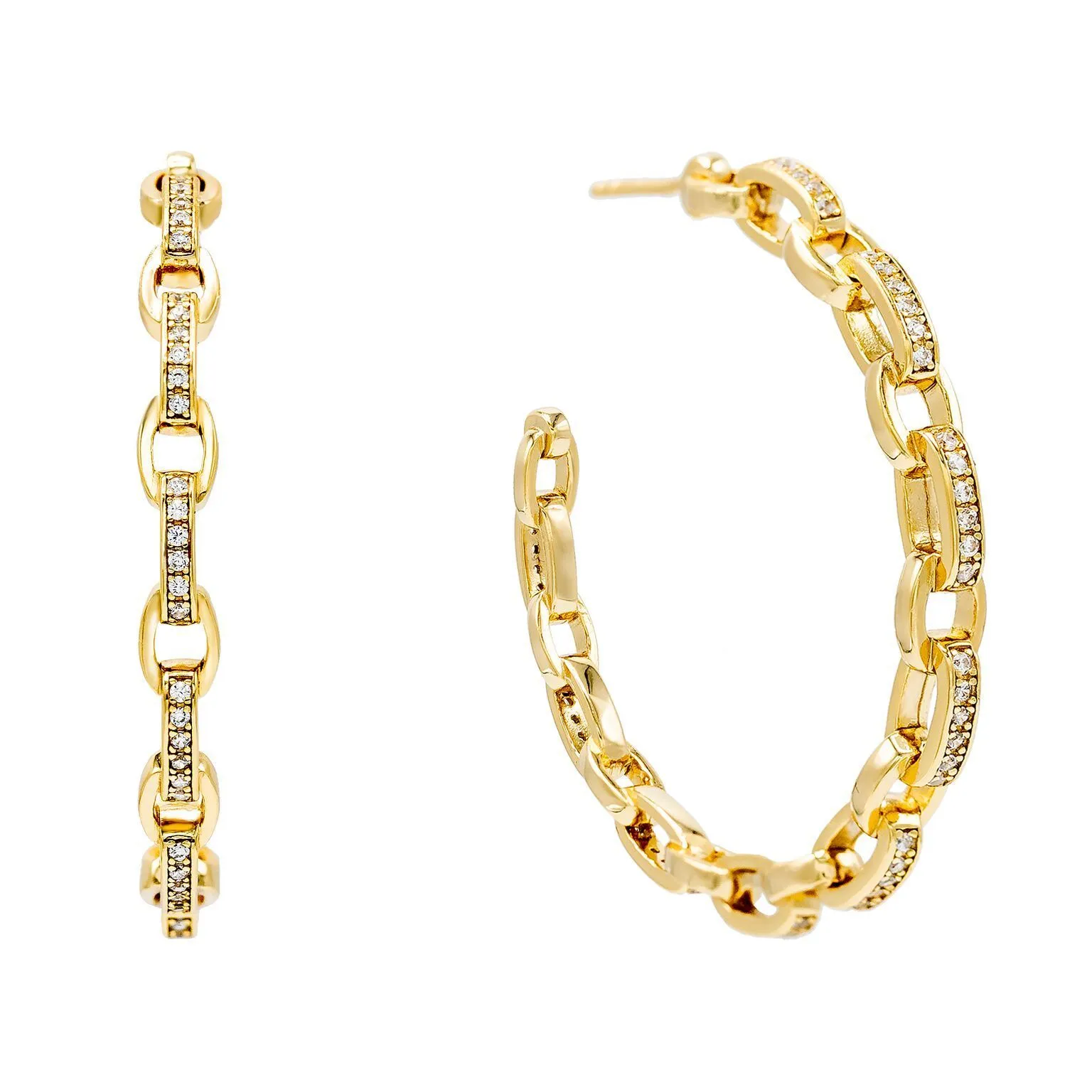 CZ Chain Hoop Earring