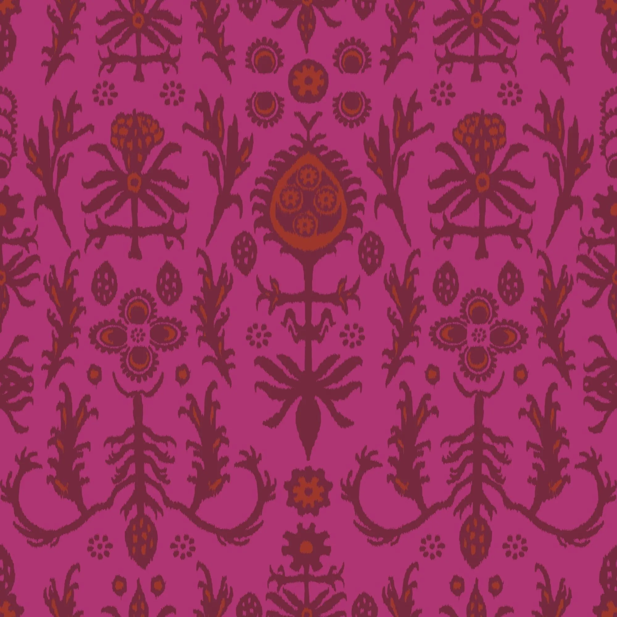 Dana Blouse in Raspberry Floral Ikat