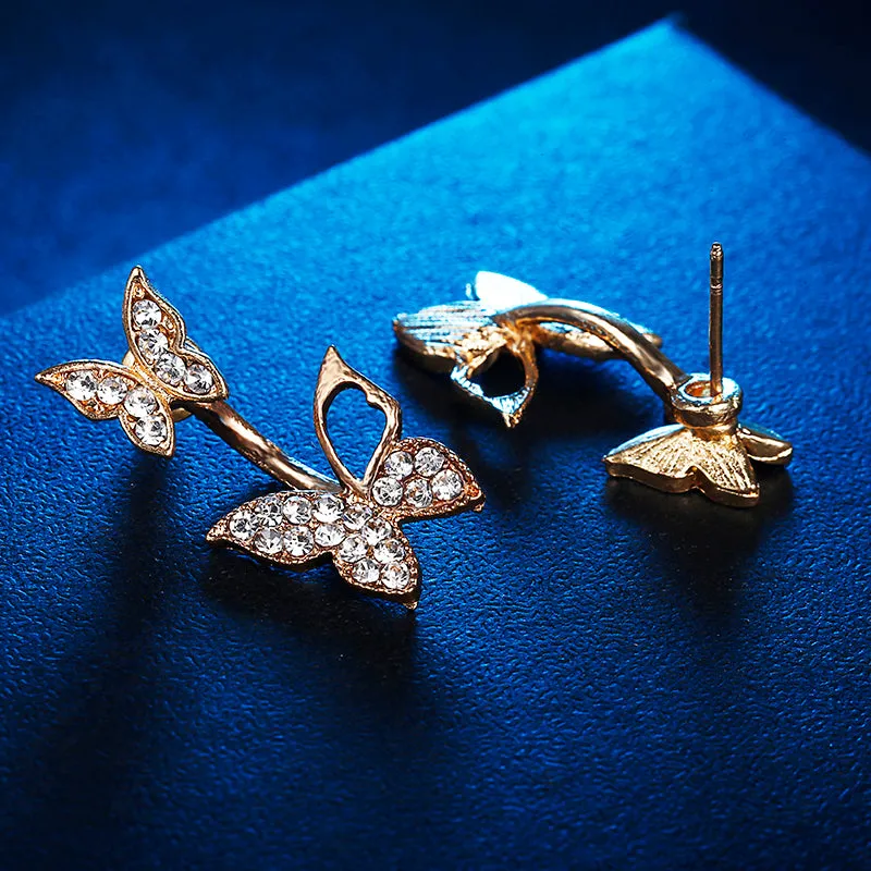 Dancing Butterfly Duet -- Stud Earrings For Women