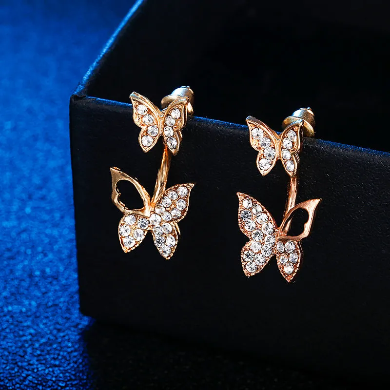 Dancing Butterfly Duet -- Stud Earrings For Women