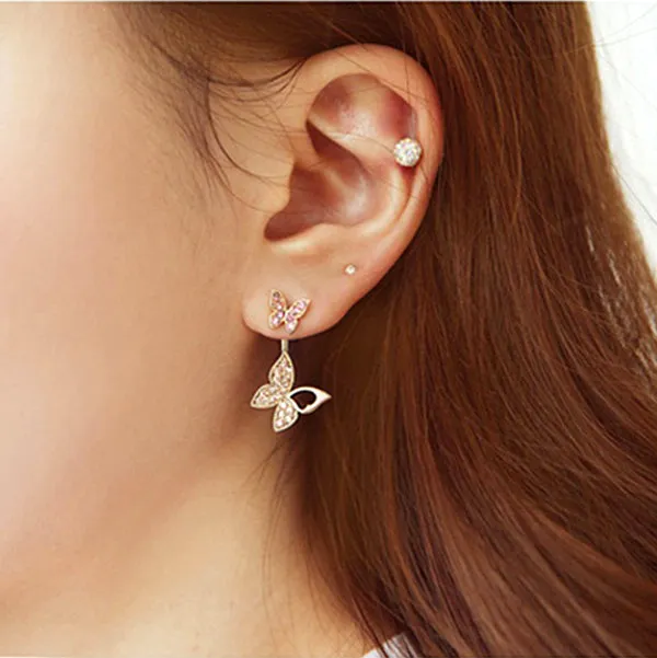 Dancing Butterfly Duet -- Stud Earrings For Women