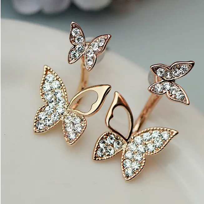 Dancing Butterfly Duet -- Stud Earrings For Women
