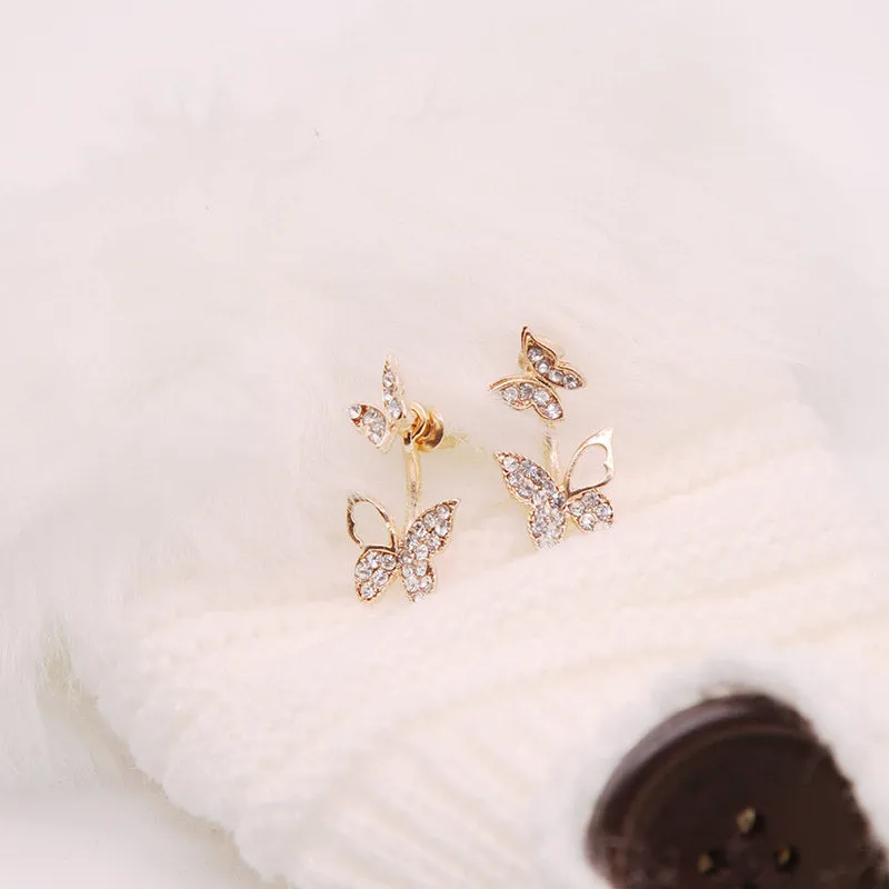 Dancing Butterfly Duet -- Stud Earrings For Women