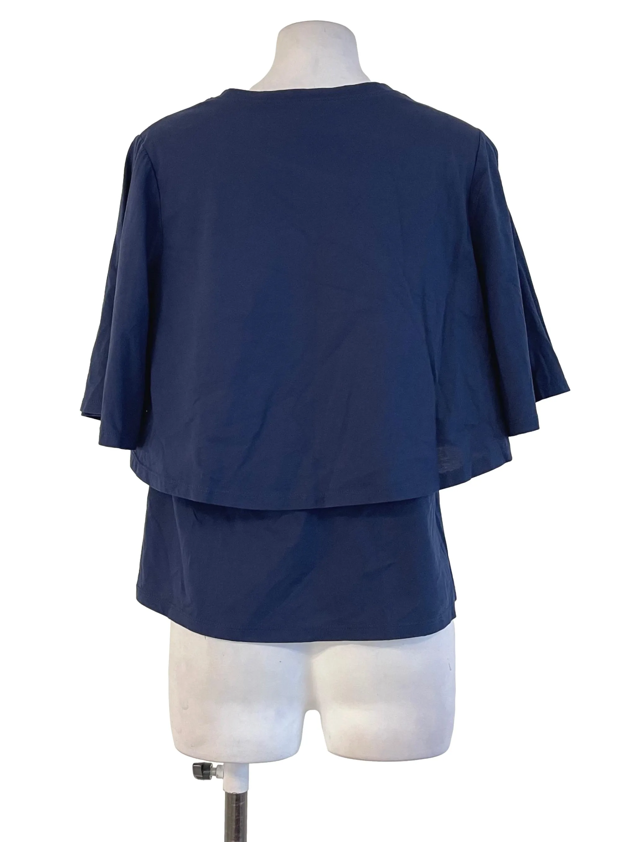 Dark Blue Butterfly Sleeves Top