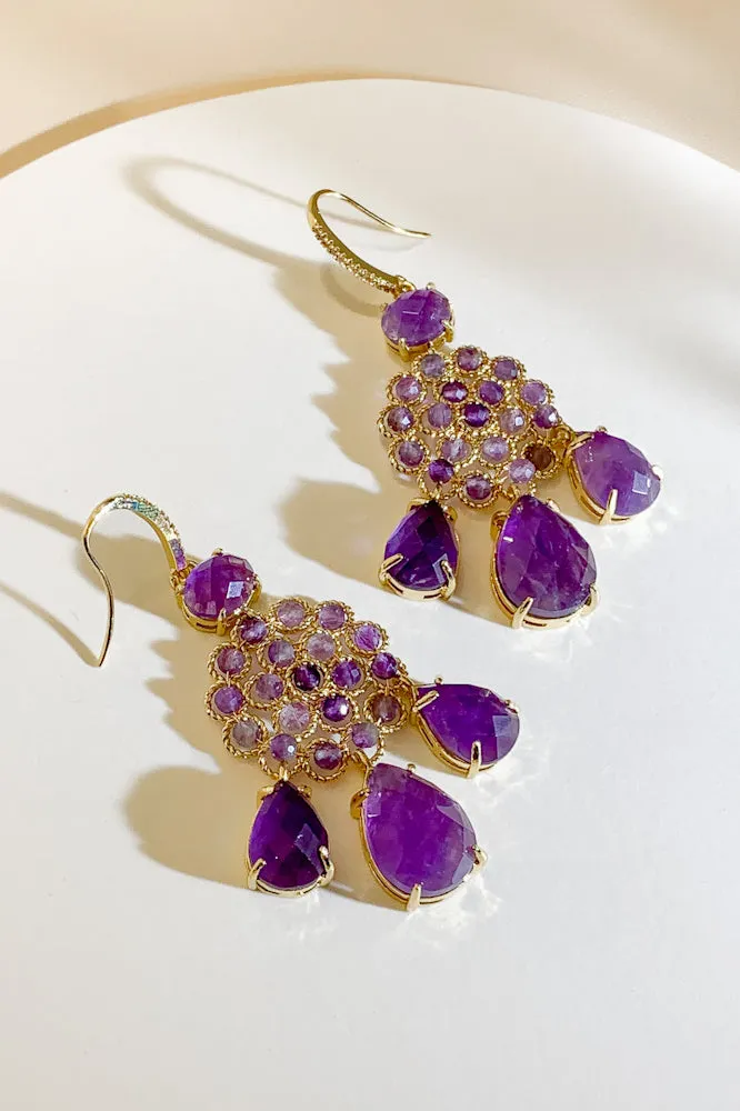 Delilah Gemstone Drop Earrings