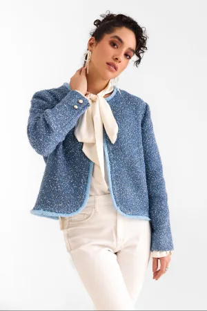 Denim Blue Boucle Jacket