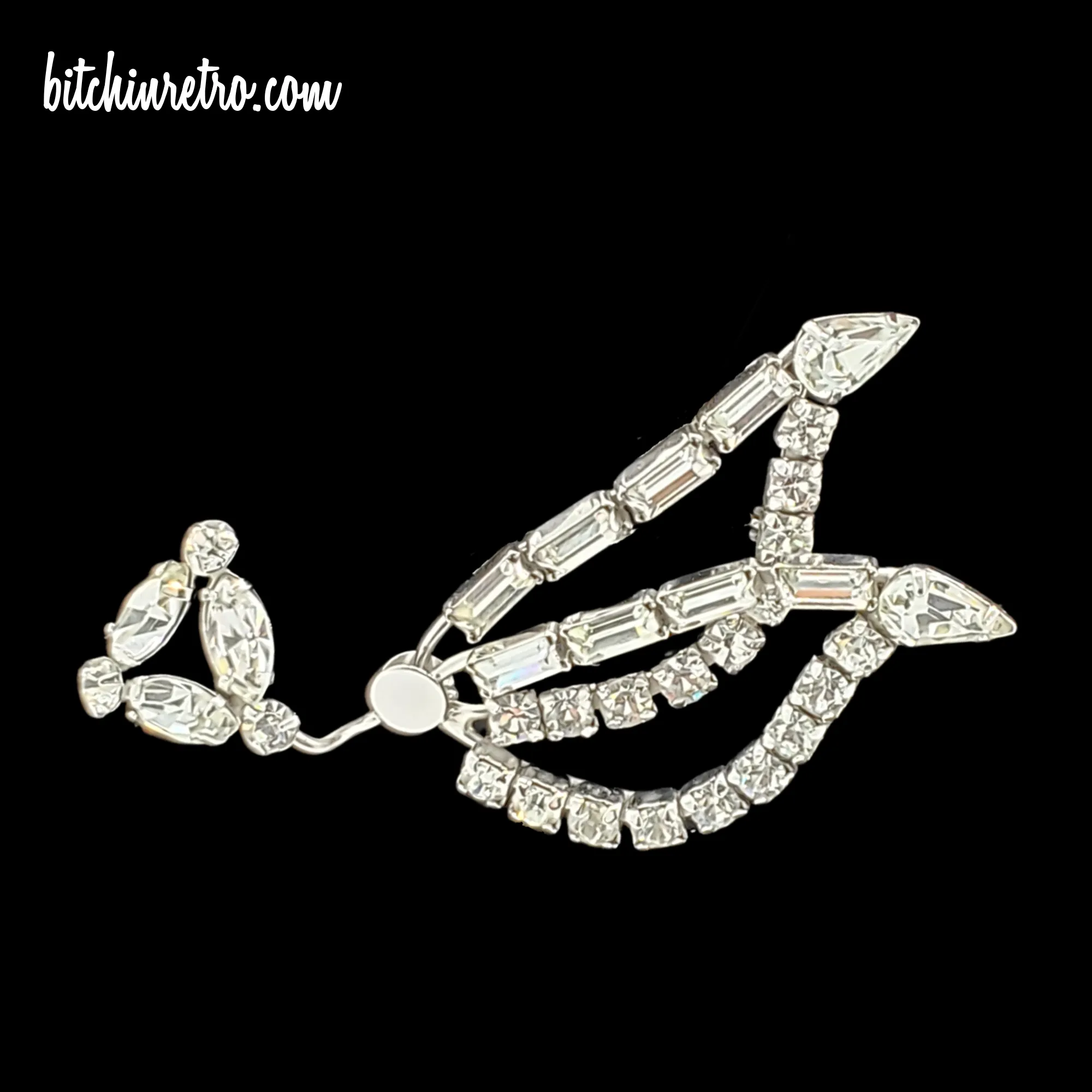 D'eri Sterling Silver & Rhinestone Vintage Brooch or Pendant