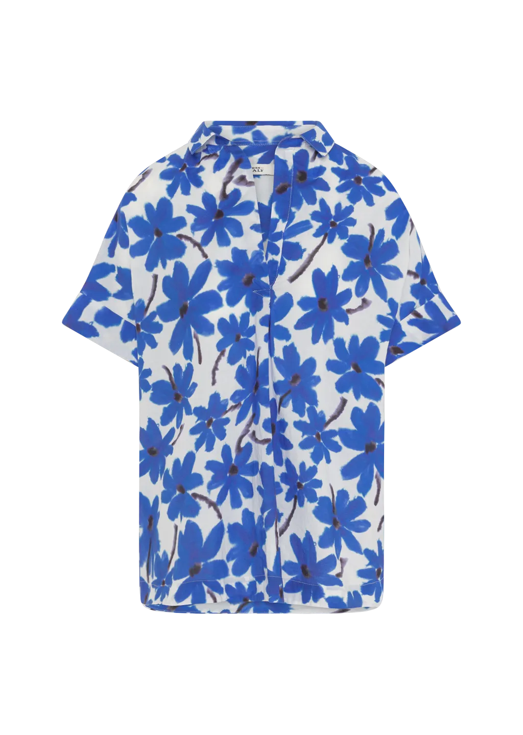 DERRY NEW BLUE FLOWER PRINT COTTON BLOUSE