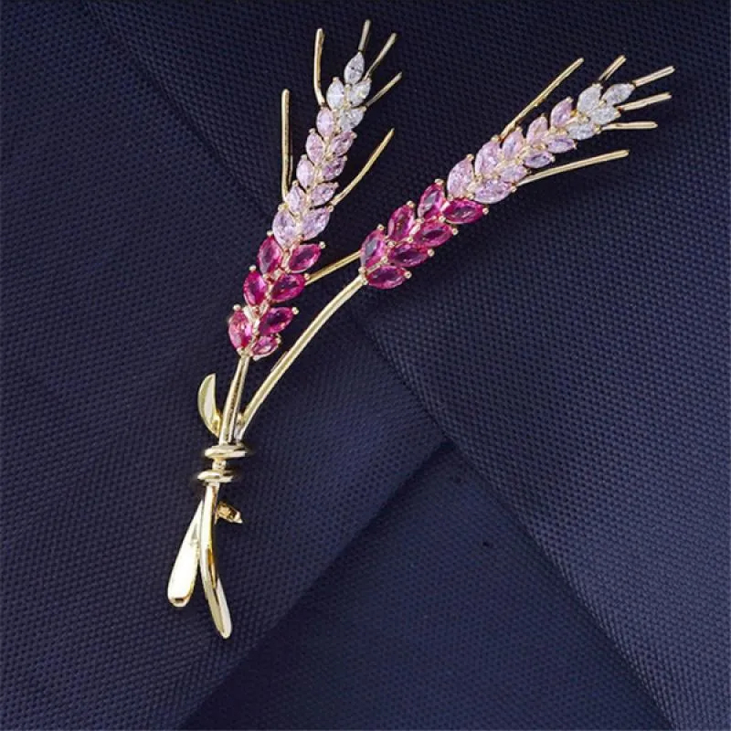 Design Camellia Crystal Zircon Rose Flower Brooch