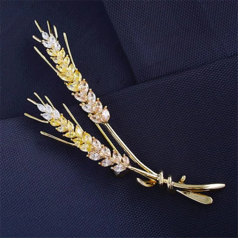 Design Camellia Crystal Zircon Rose Flower Brooch
