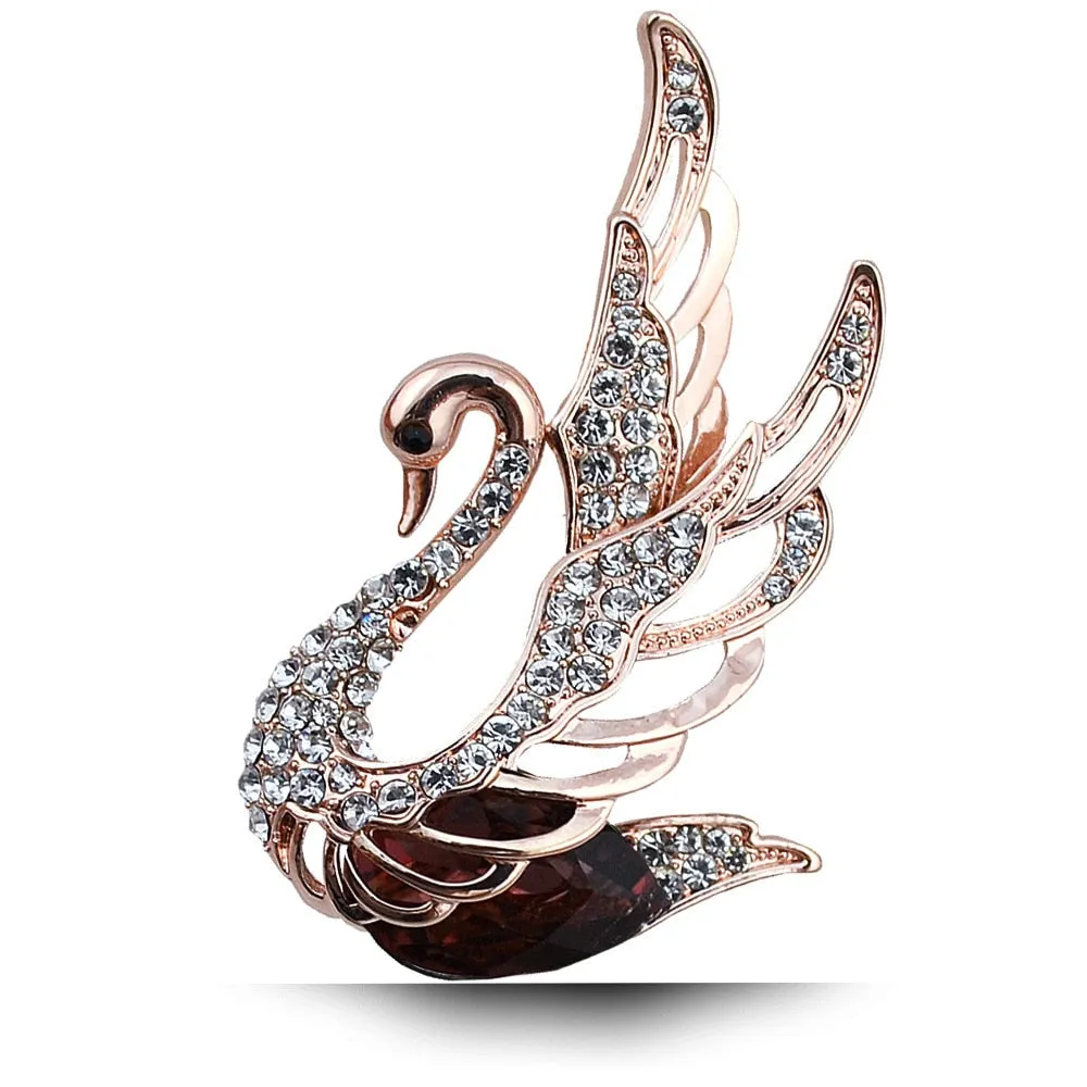 Design Camellia Crystal Zircon Rose Flower Brooch