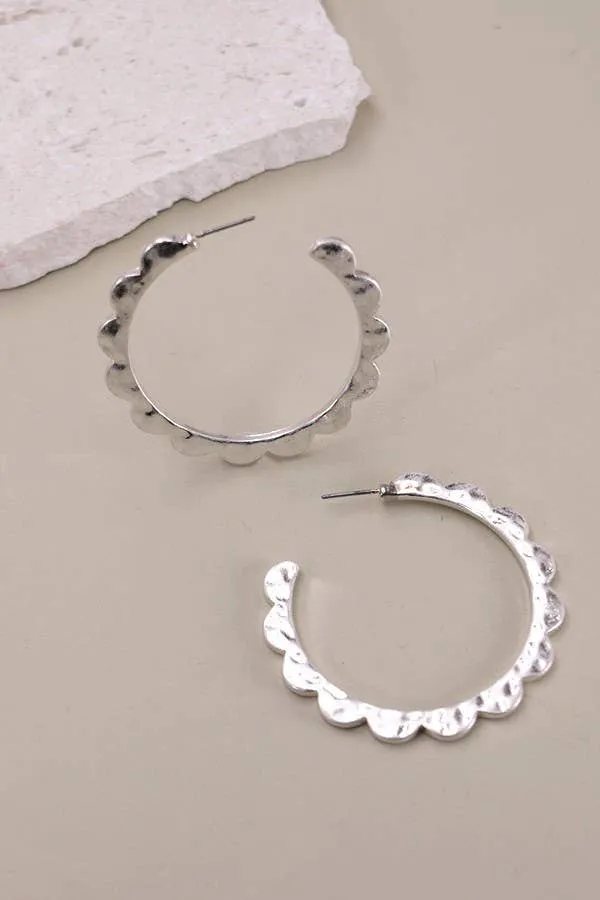 Designed Edge Hoop Earrings
