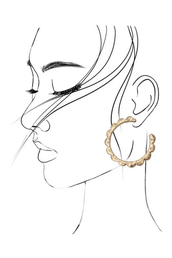Designed Edge Hoop Earrings