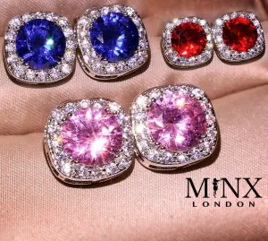 Diamond Earrings | Diamond Ear Studs | Womens Ruby Earrings | Earrings with Diamonds | Pink Diamond Earrings | Blue Diamond Earrings