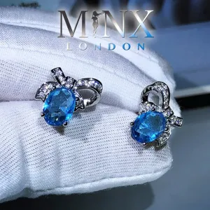 Diamond Earrings | Womens Earrings | Diamond Ear Studs | Womens Stud Earrings | Aquamarine Earrings | Blue Diamond Earrings | Mens Ear Studs