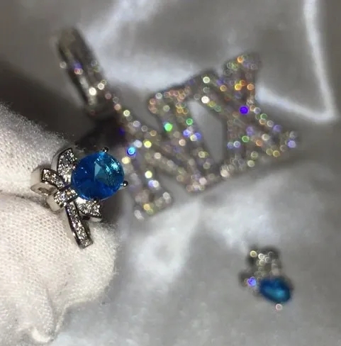 Diamond Earrings | Womens Earrings | Diamond Ear Studs | Womens Stud Earrings | Aquamarine Earrings | Blue Diamond Earrings | Mens Ear Studs