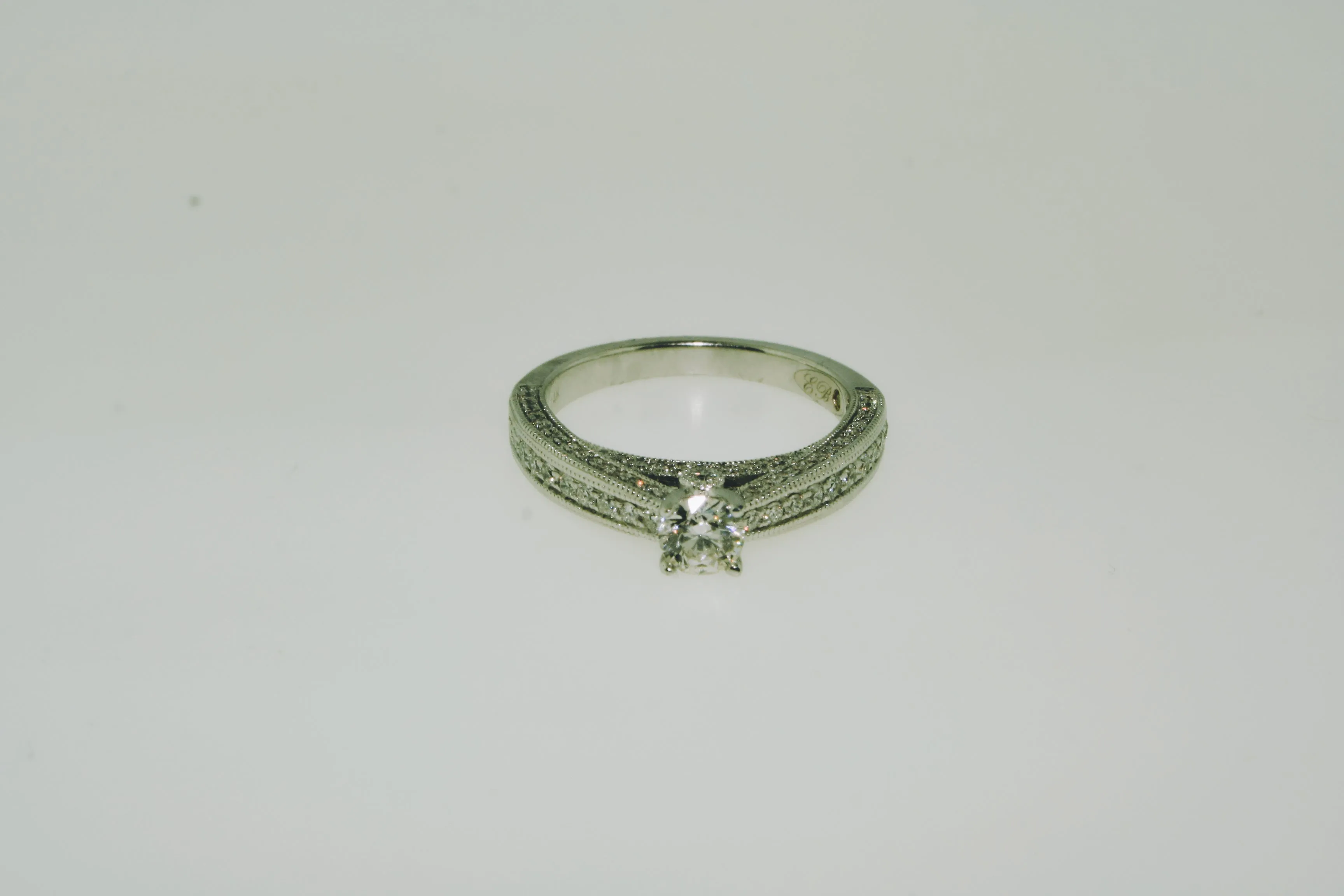 Diamond Engagement Ring Set in 14K White Gold