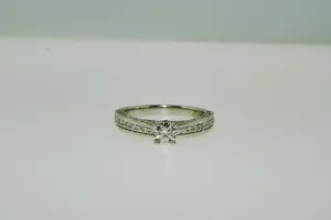 Diamond Engagement Ring Set in 14K White Gold