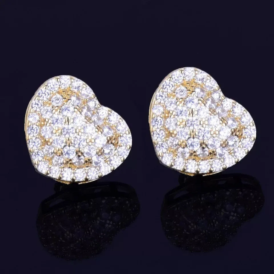 Diamond heart stud earrings
