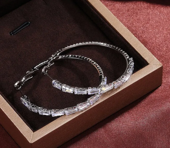 Diamond Hoop Earrings | Hoop Earrings | Womens Big Diamond Earrings | Hoop Earrings with Diamonds | Iced Out Earrings | Big Hoop Earrings