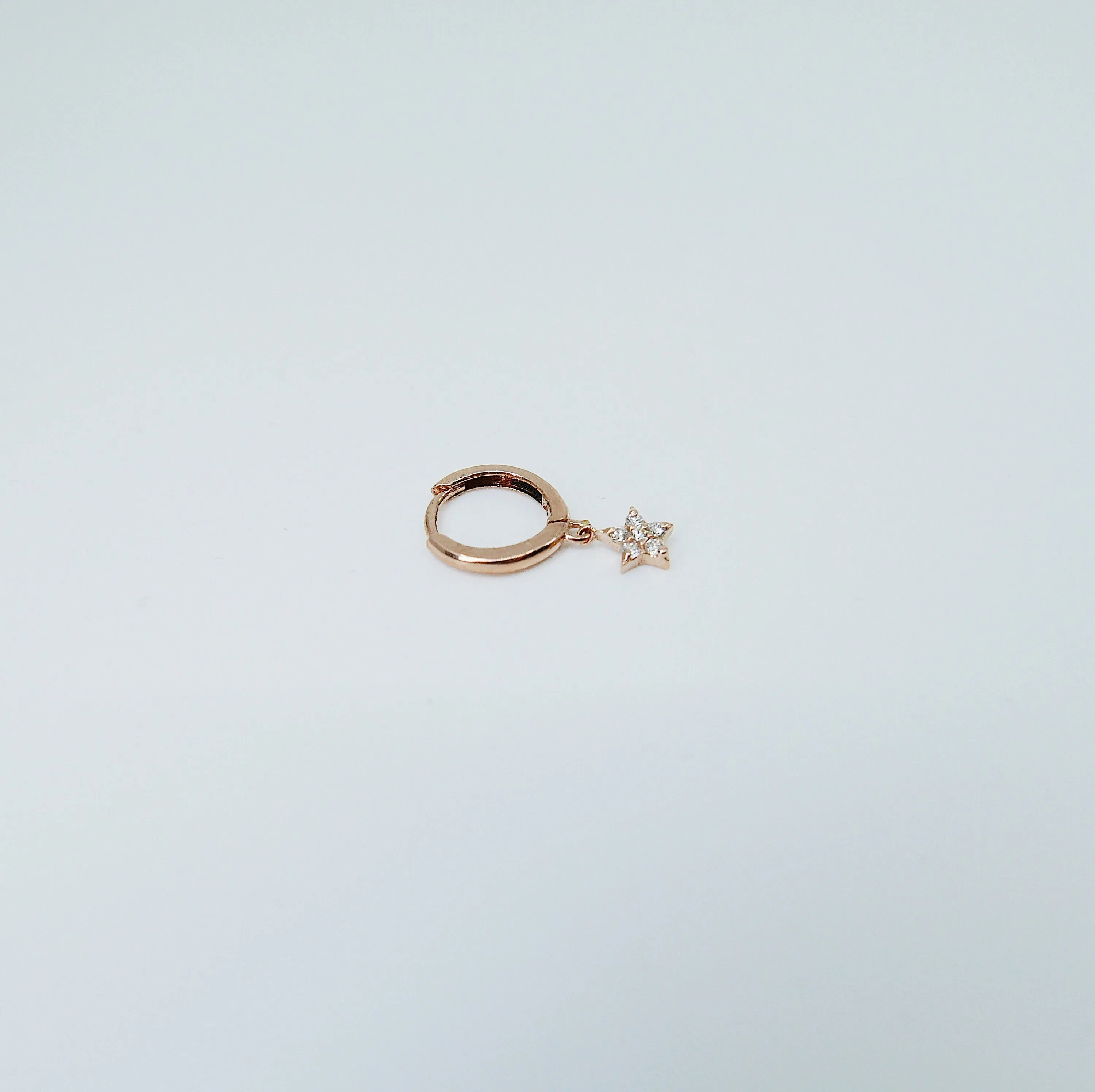 Diamond Star Charm Hoop