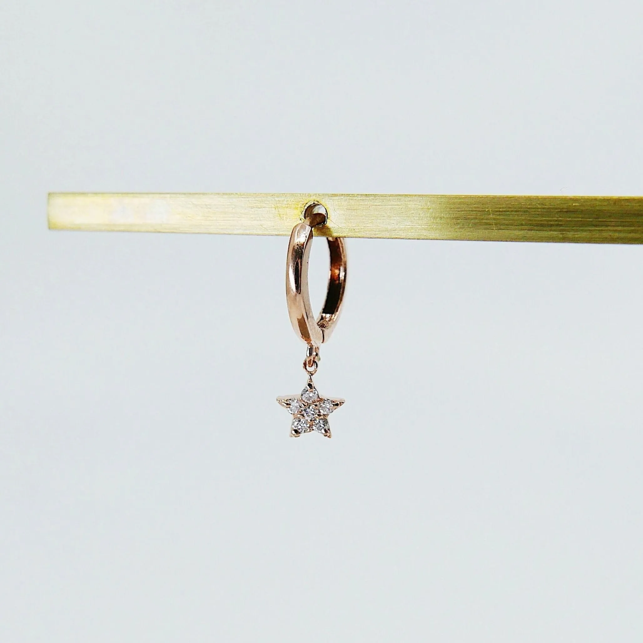 Diamond Star Charm Hoop