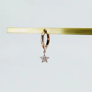 Diamond Star Charm Hoop