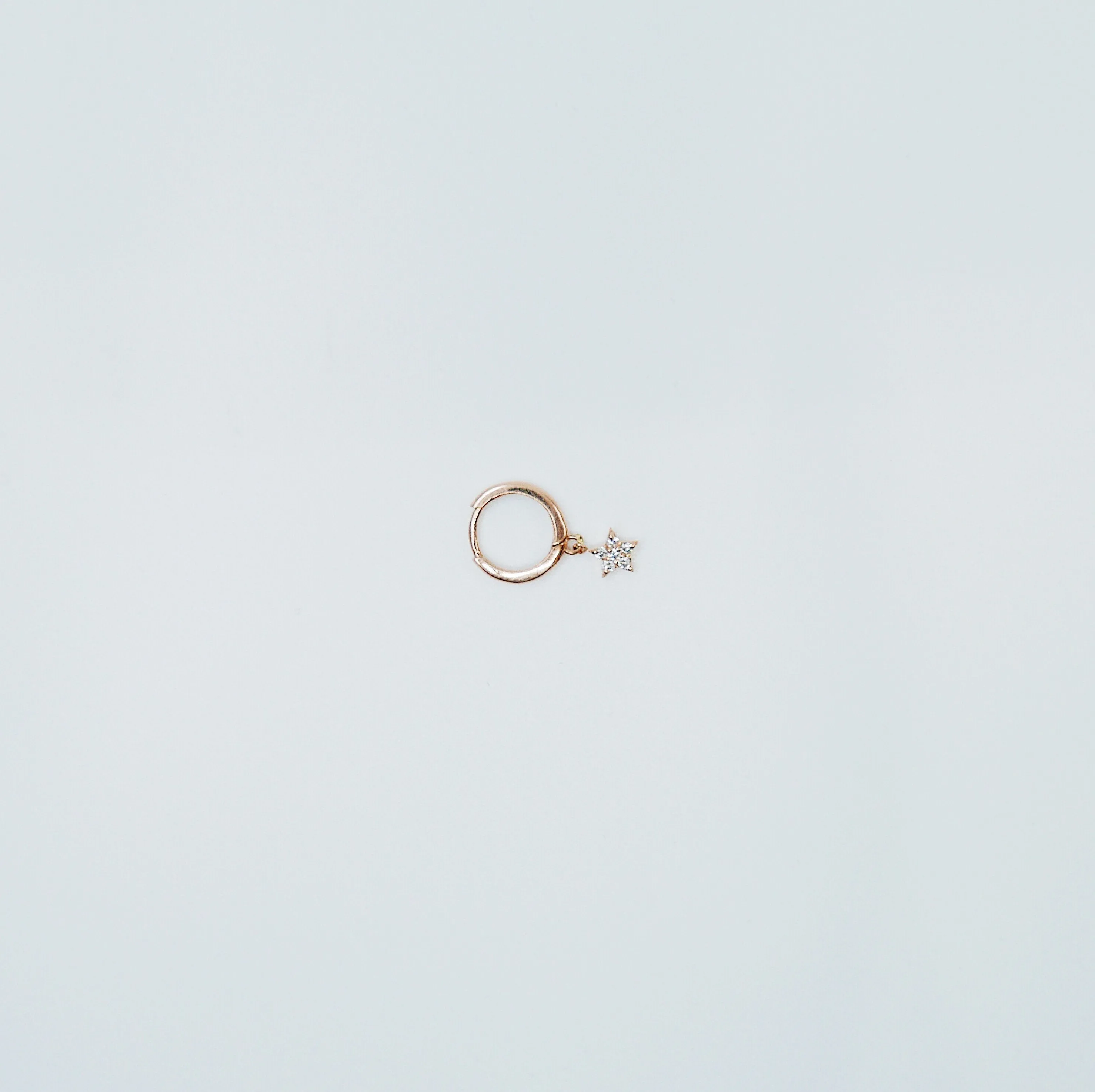 Diamond Star Charm Hoop