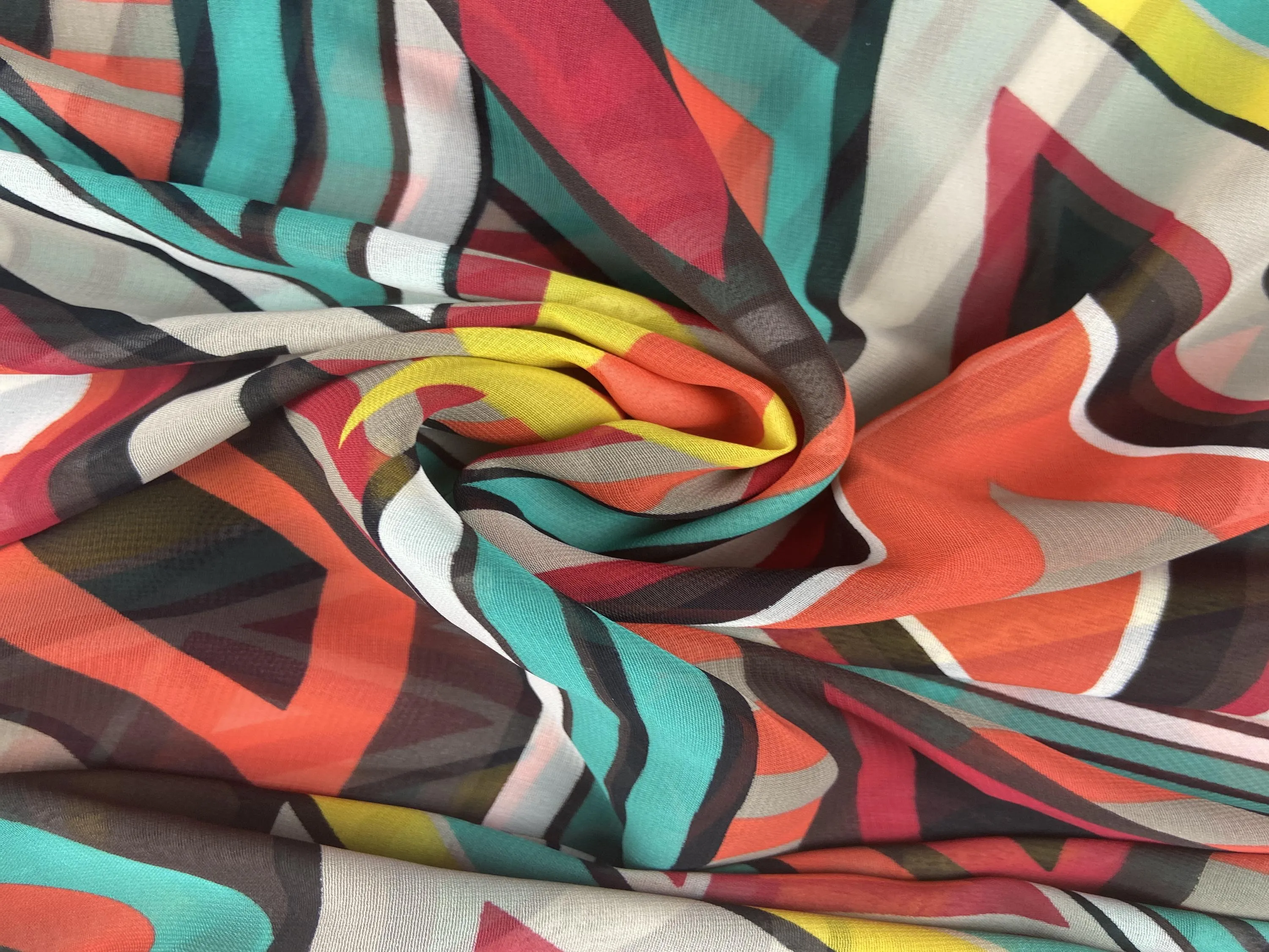 Diamond Teal Chiffon