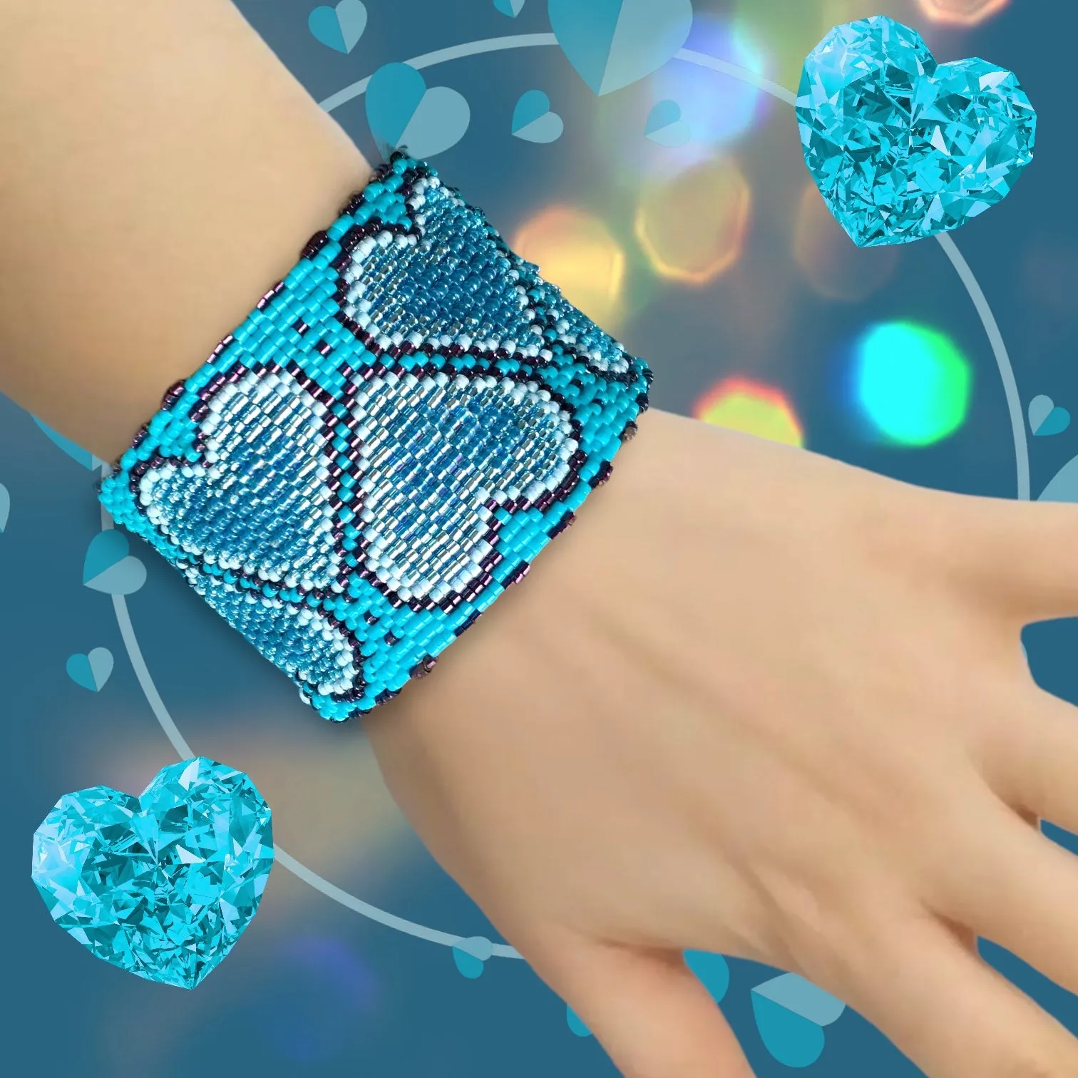 DIY Vertical Peyote Pattern - Bracelet JOLICOEUR