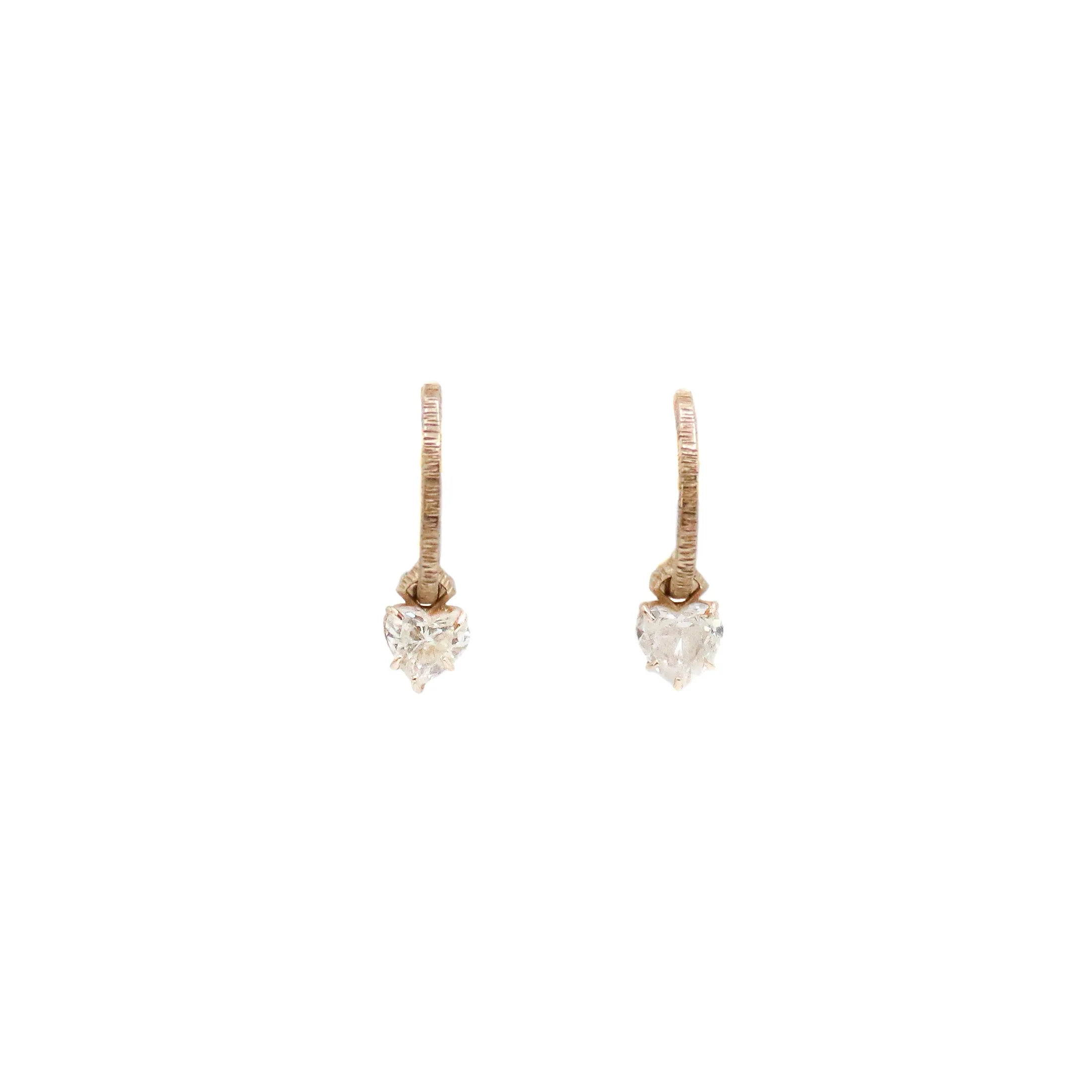 Dogwood Hoop   Petite Diamond Heart Drop Combination