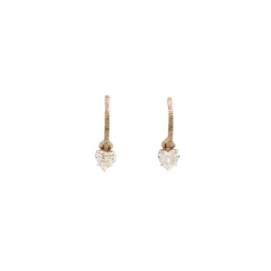 Dogwood Hoop   Petite Diamond Heart Drop Combination