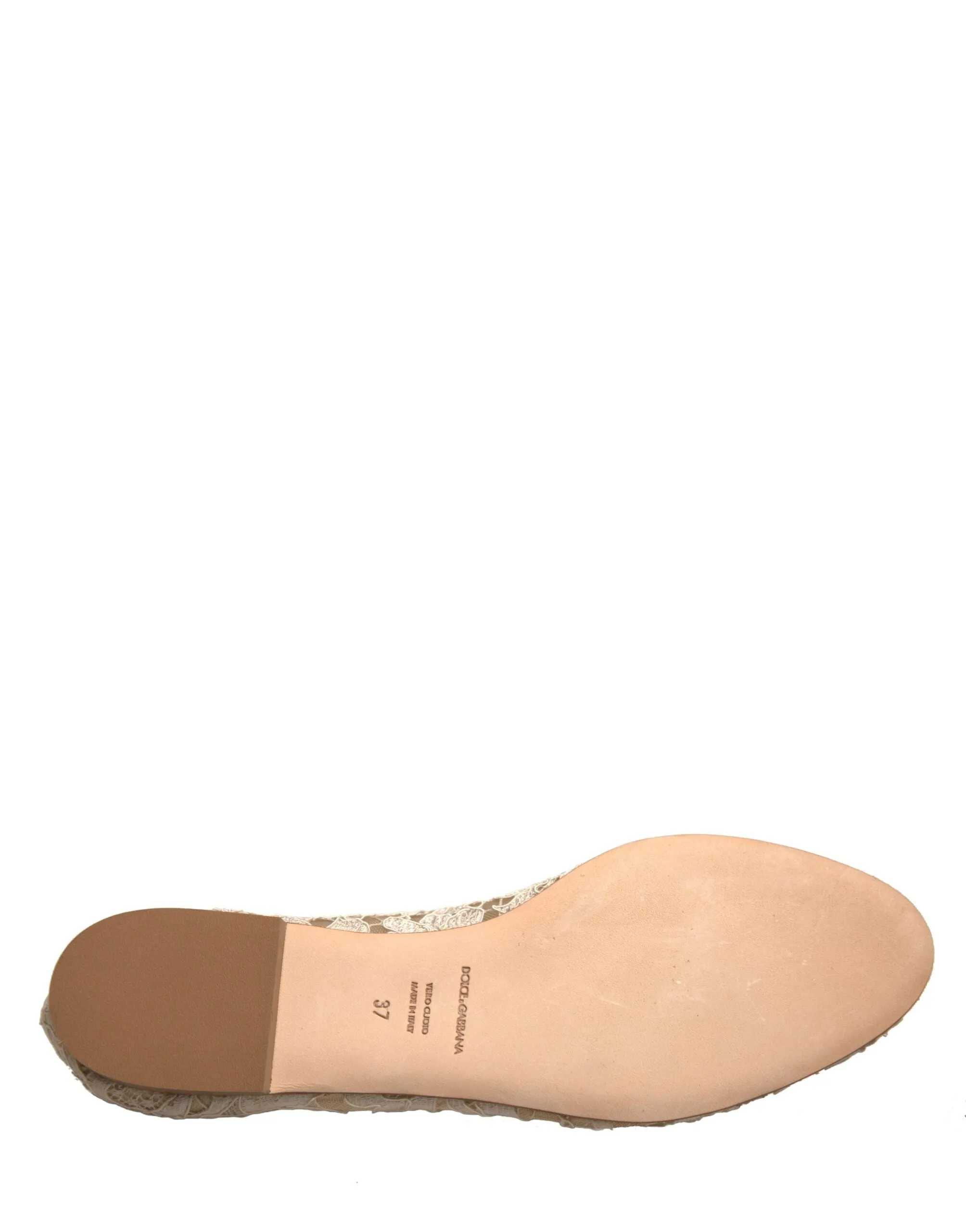 Dolce&Gabbana Women Beige Ballet Flats Nylon Crystals Floral Moccasins Sz EUR 37
