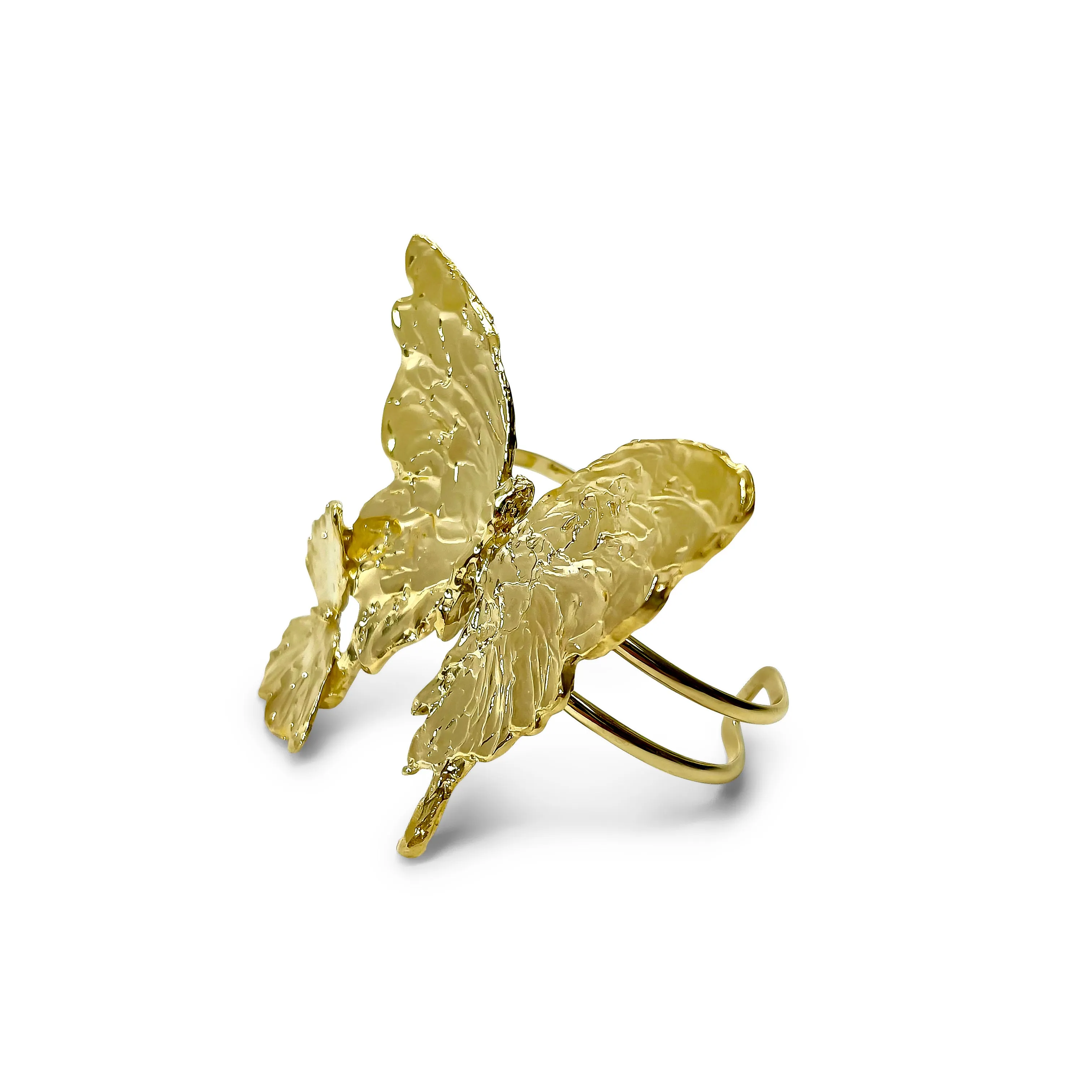 Double Butterfly Cuff in Thai Gold Brass