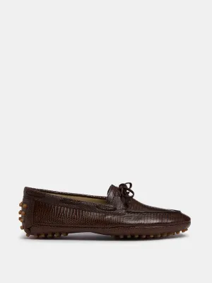 Driver Moccasin / Bruciato Leather Snake Effect