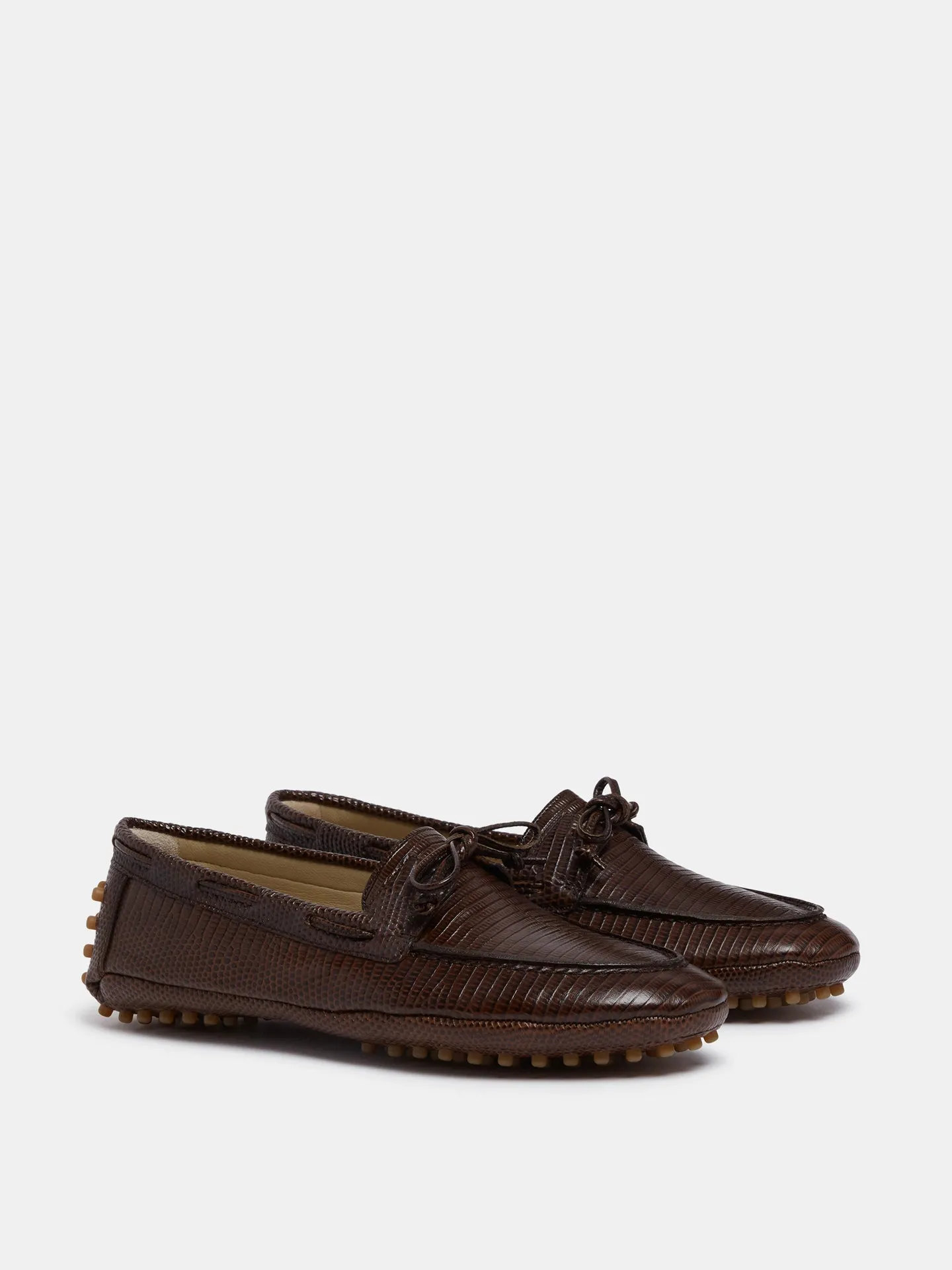Driver Moccasin / Bruciato Leather Snake Effect