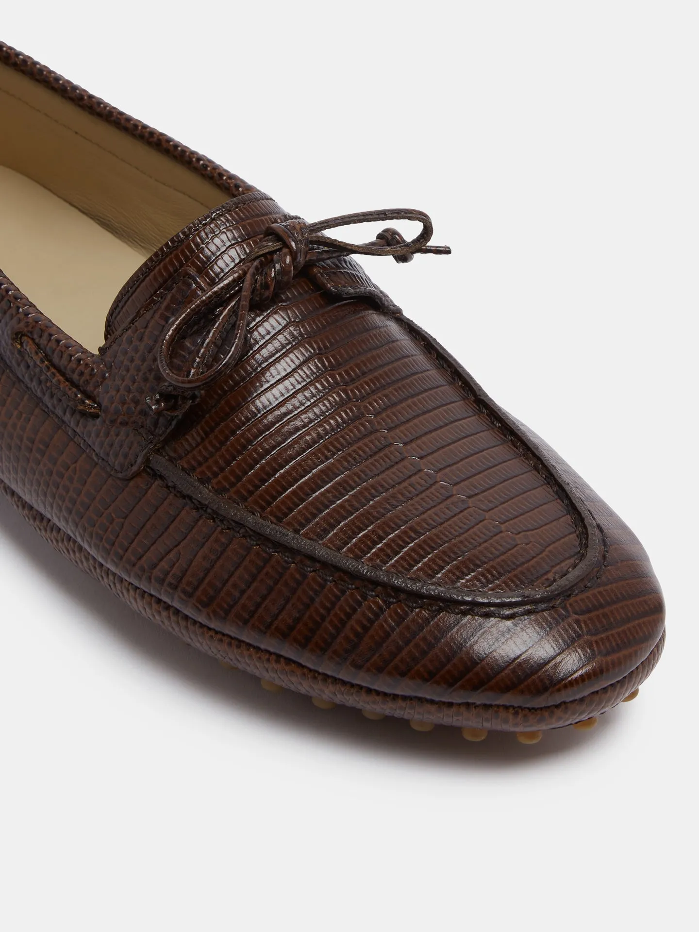 Driver Moccasin / Bruciato Leather Snake Effect