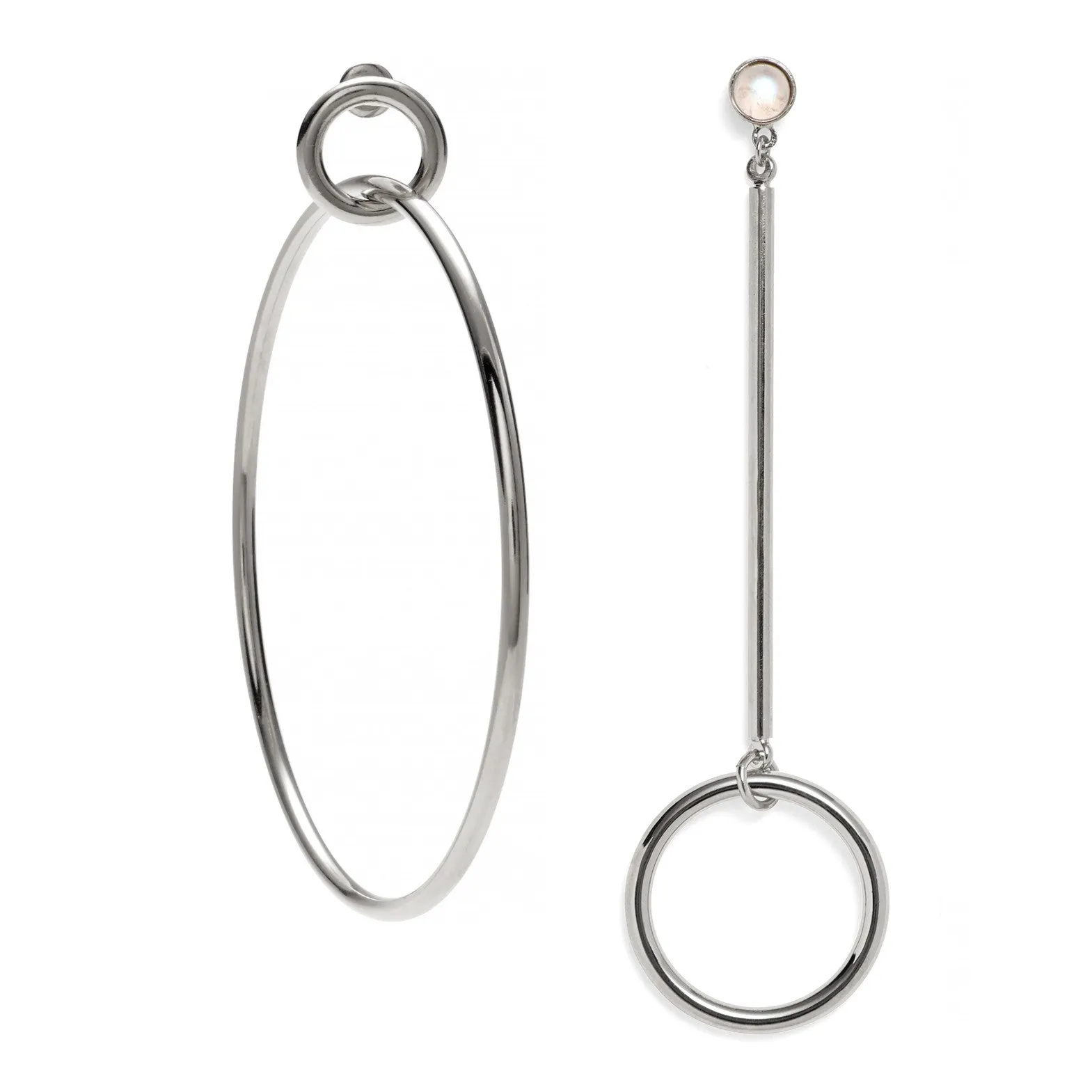 Drop Link Earring in Silver