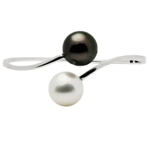 DSL 18k White Gold South Sea & Tahitian Pearl Bangle