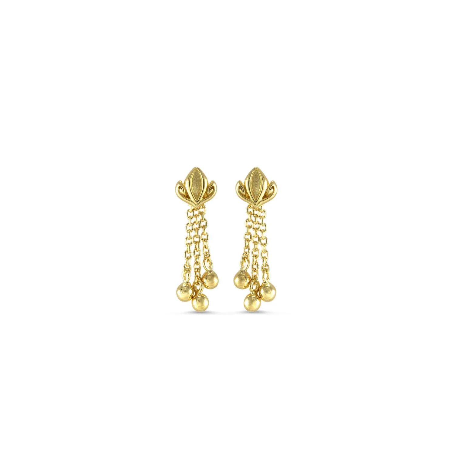 Dual Tassel Earring Short - 18K Gold Vermeil