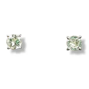 Earrings Prasiolite Sterling Silver Stud