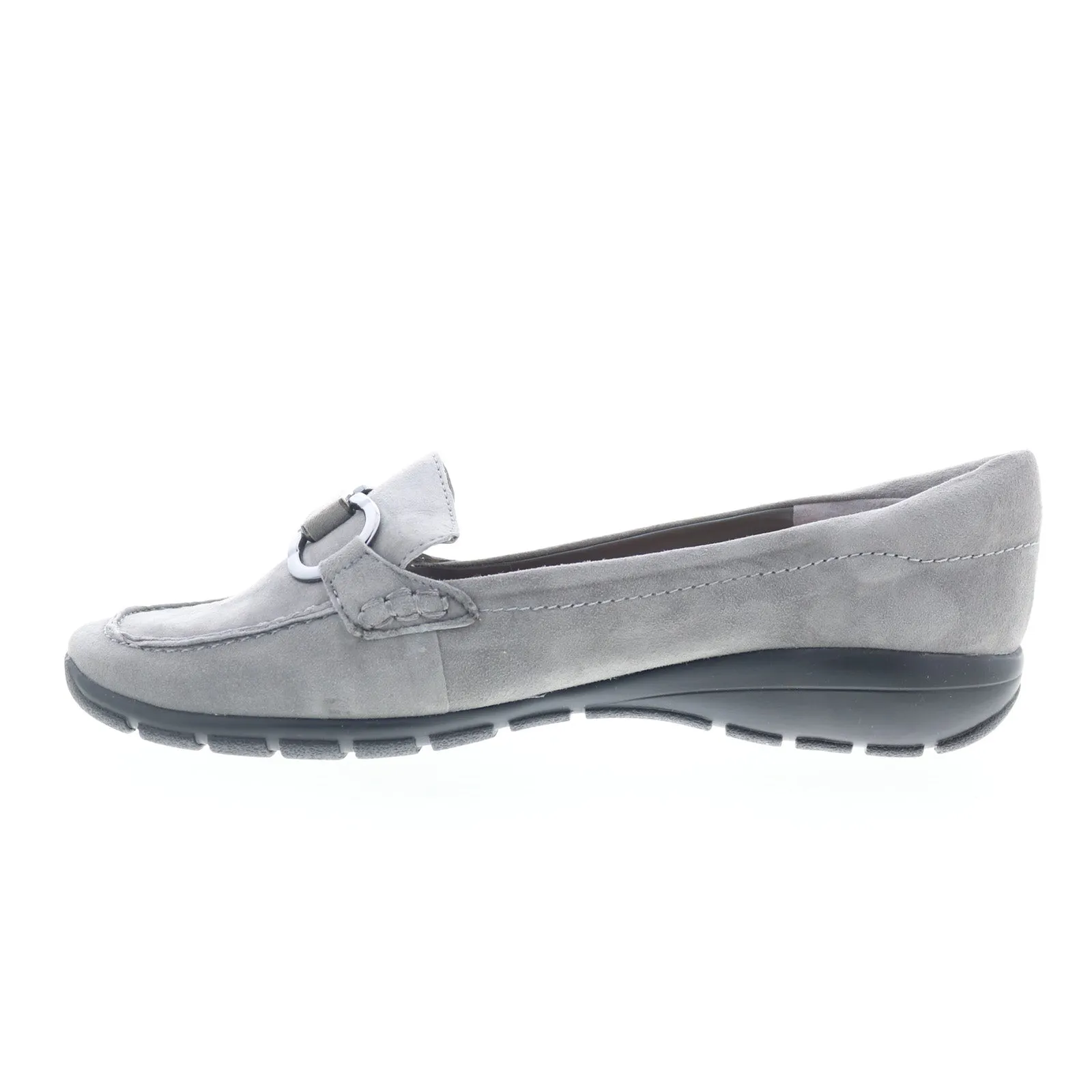Easy Spirit Avienta SEAVIENTA Womens Gray Narrow Suede Loafer Flats Shoes