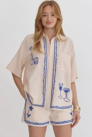 Ecru Embroidered Set