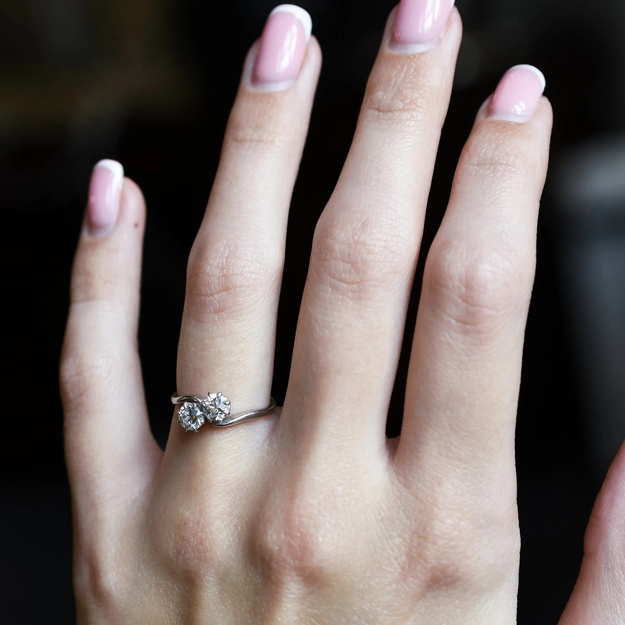 Edwardian Diamond "Toi et Moi" Engagement Ring
