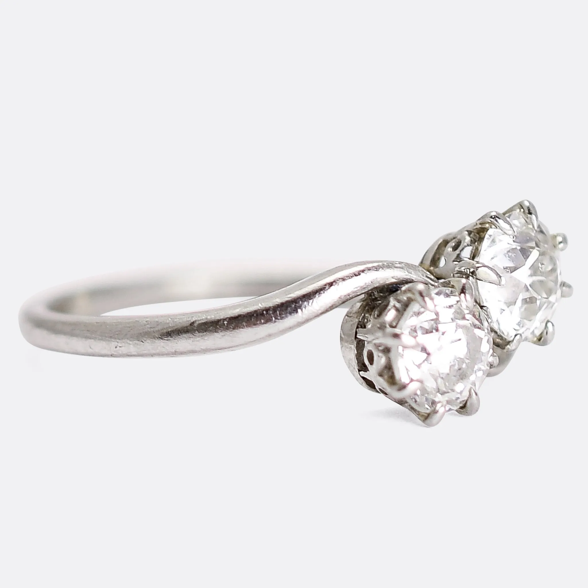 Edwardian Diamond "Toi et Moi" Engagement Ring