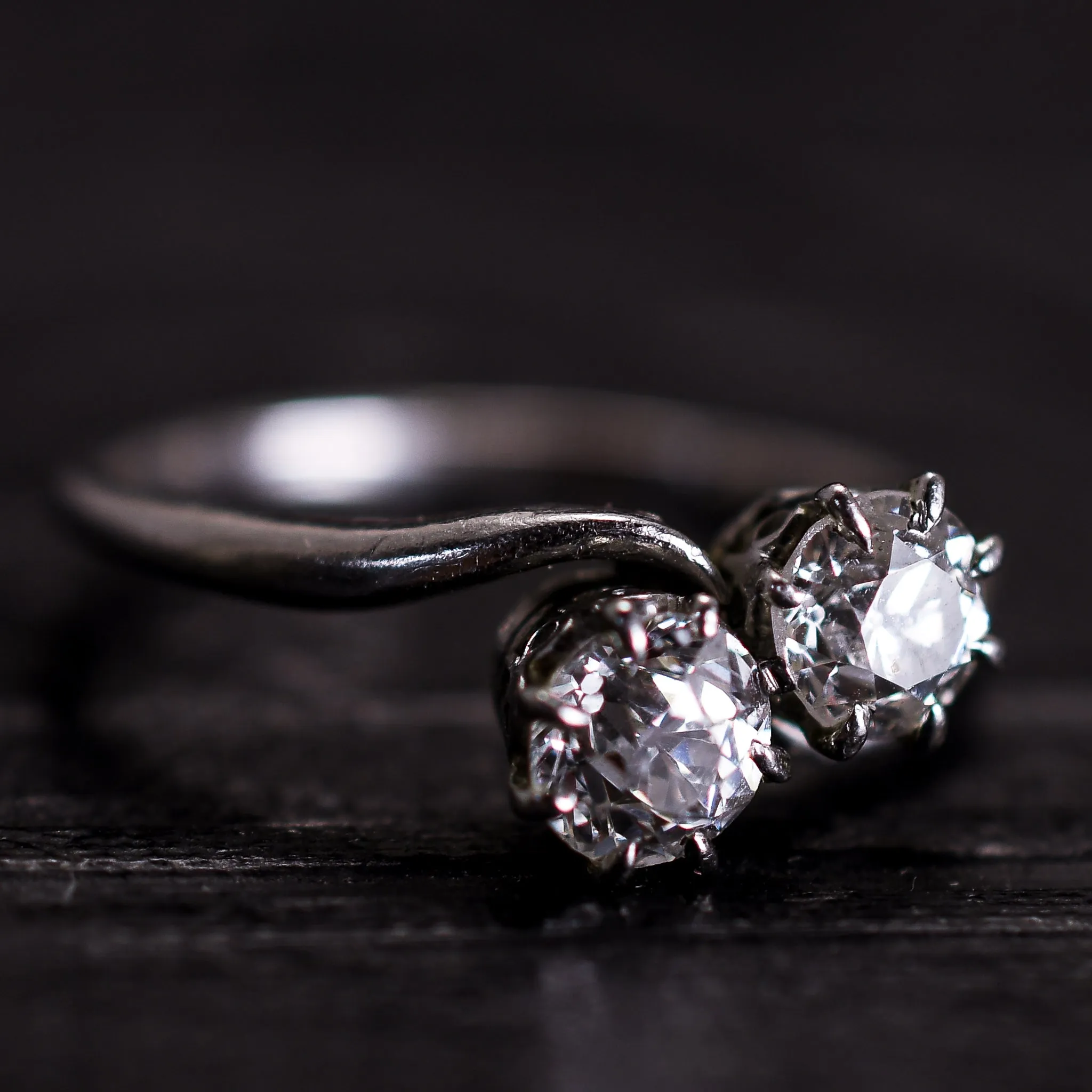 Edwardian Diamond "Toi et Moi" Engagement Ring