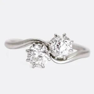 Edwardian Diamond "Toi et Moi" Engagement Ring