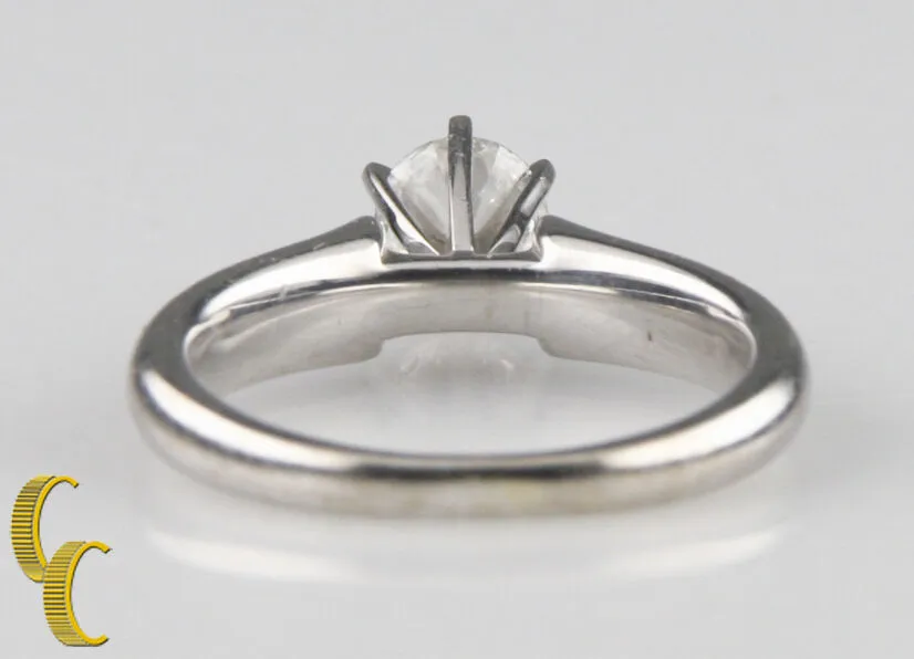 EGL Certified 0.52 Carat Solitaire Ring Set in 14k White Gold G/ SI3 Sz. 5.5