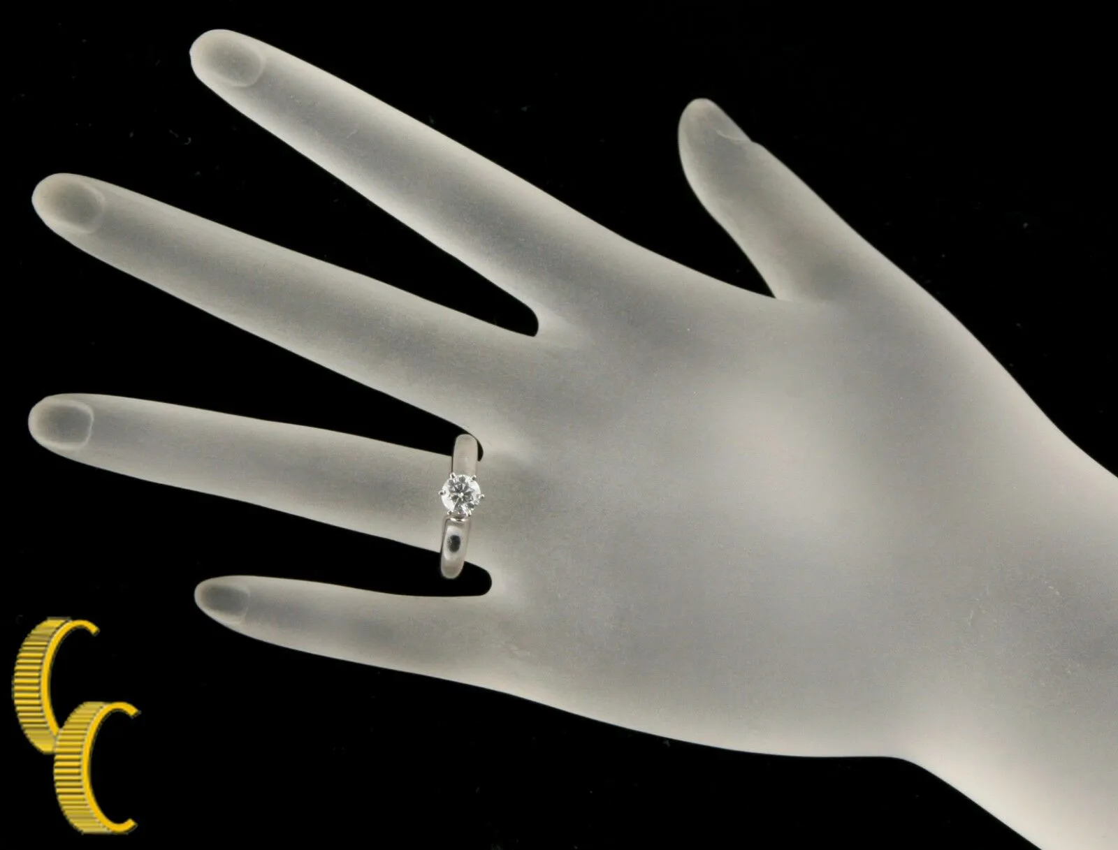 EGL Certified 0.52 Carat Solitaire Ring Set in 14k White Gold G/ SI3 Sz. 5.5